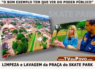 LIMPEZA e LAVAGEM da PRAÇA do SKATE PARK