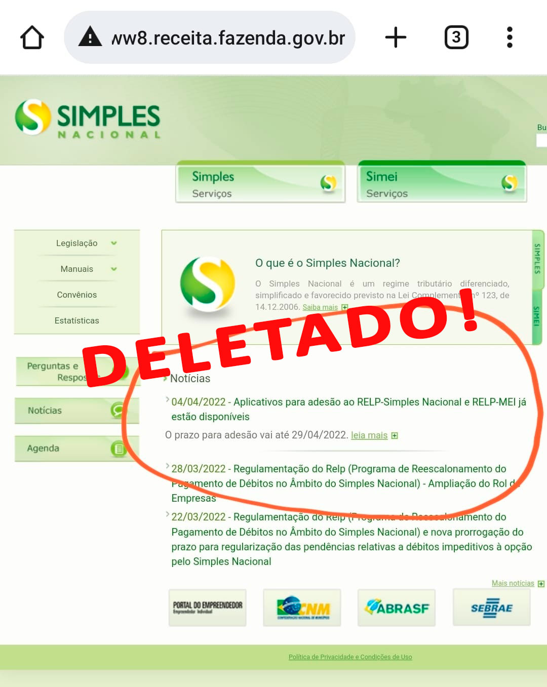 A Receita divulgou por meio do Portal do Simples Nacional que o programa do Relp já estava disponível para adesão na segunda-feira (4), mas a equipe do Portal Contábeis verificou que a opção ainda não consta nos parcelamentos. O problema também foi relatado por usuários do nosso Fórum.