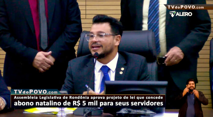 Vídeo: Deputados aprovam abono natalino de R$ 5 mil para todos os servidores da Assembleia Legislativa de Rondônia.
