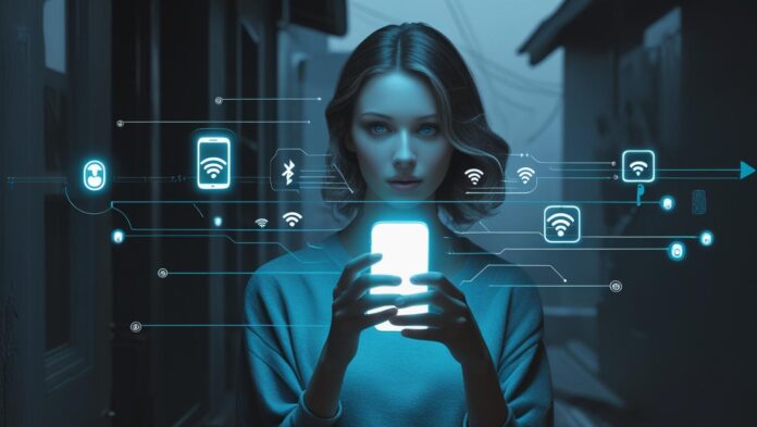 Tela de celular com checklist de privacidade digital