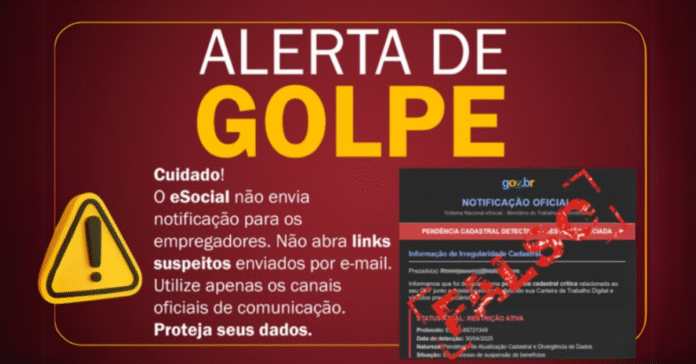 Golpe com eSocial usa e-mails falsos para enganar empregadores