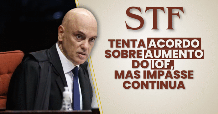 STF tenta acordo sobre IOF, mas impasse continua Alexandre de Moraes em sessão do STF; frase destaca tentativa de acordo sobre aumento do IOF, mas mostra que impasse continua.