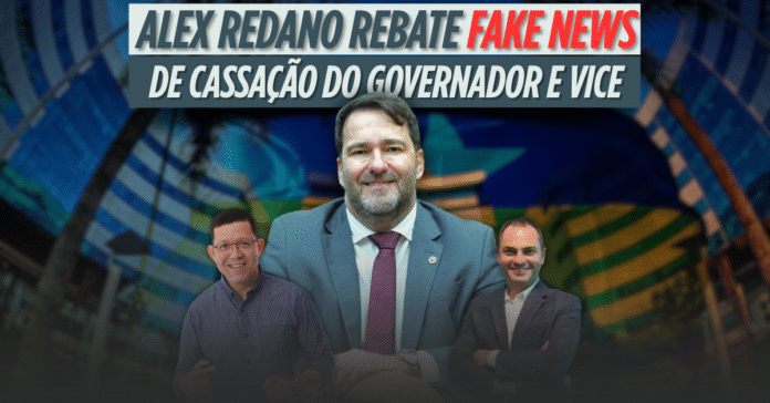 Deputado Alex Redano, ao centro, com governador Marcos Rocha e vice Sérgio Gonçalves, rebate fake news de cassação