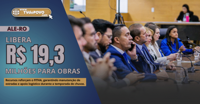 “Deputados da ALE-RO durante sessão que aprovou crédito de R$ 19,3 milhões ao FITHA para obras em estradas de Rondônia.