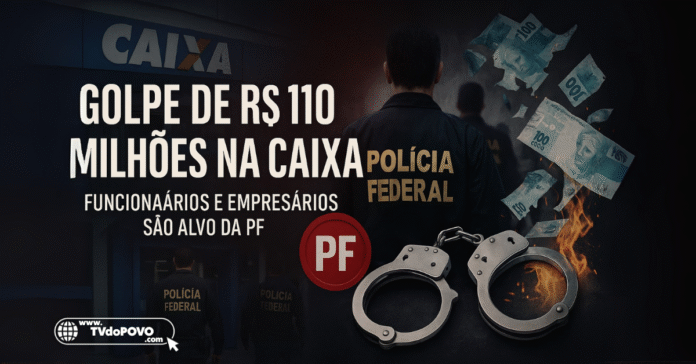 Polícia Federal investiga funcionários da Caixa por golpe de R$ 110 milhões em esquema de fraudes.