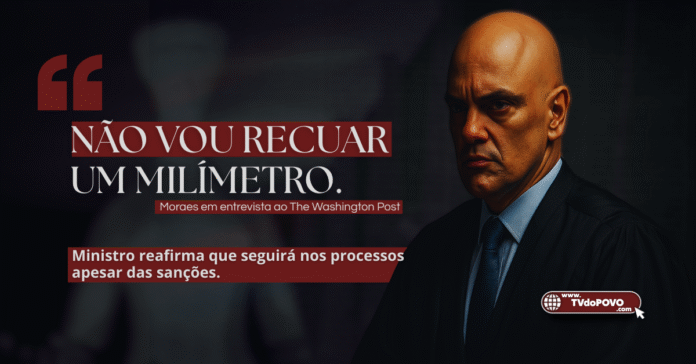 Alexandre de Moraes desafia sanções dos EUA e reafirma que não vai recuar no STF.