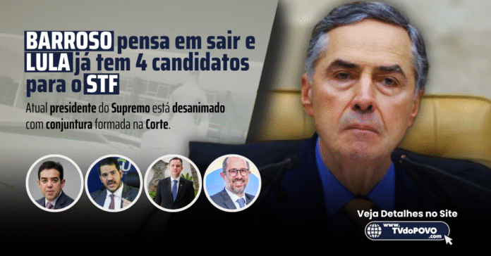 Barroso sério durante sessão do STF; Lula já tem quatro candidatos para possível substituição