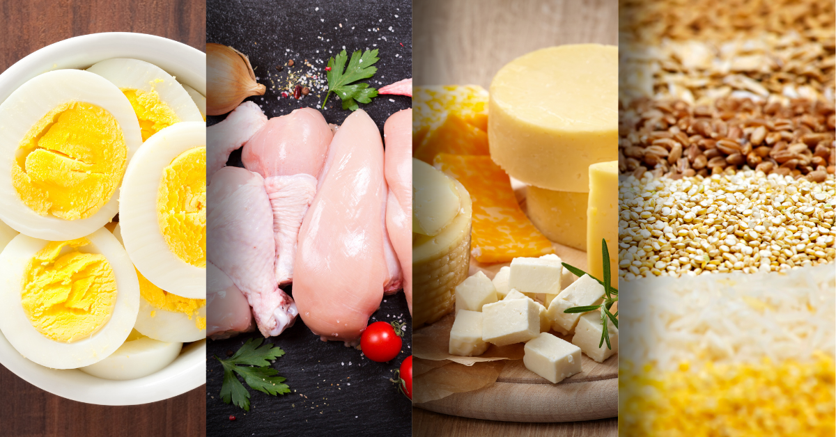 Alimentos ricos em triptofano como ovos, frango, queijos e sementes que podem estimular o intestino a imitar o efeito do Ozempic.