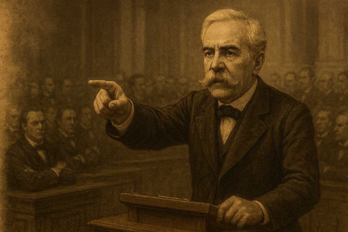 Joaquim Nabuco discursando contra a escravidão na Câmara em 1880