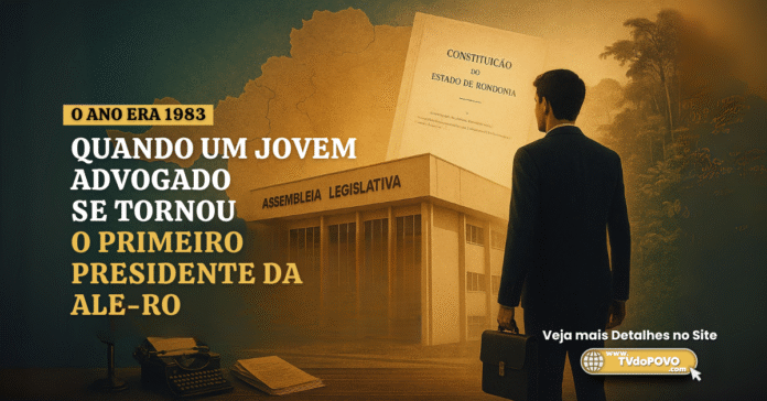 Arte retrata o ano de 1983, quando um jovem advogado se tornou o primeiro presidente da Assembleia Legislativa de Rondônia