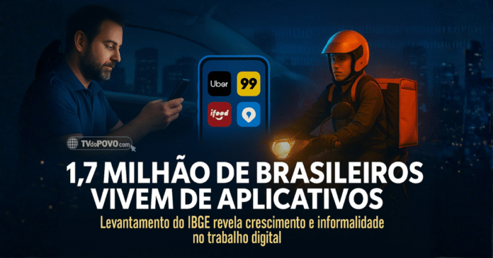 Motorista e entregador simbolizam os 1,7 milhão de brasileiros que têm nos aplicativos sua principal fonte de renda, segundo o IBGE.