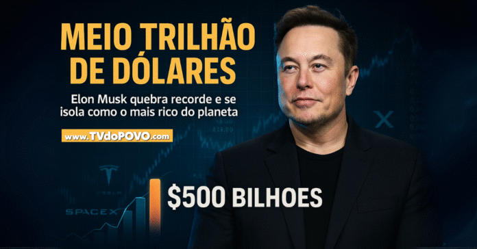 Elon Musk é o primeiro a acumular meio trilhão de dólares em patrimônio, destaca TVdoPOVO.com