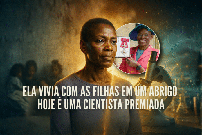 Ijeoma Uchegbu, cientista nigeriana, sorri em ambiente acadêmico, simbolizando superação feminina e avanço da ciência no Reino Unido.