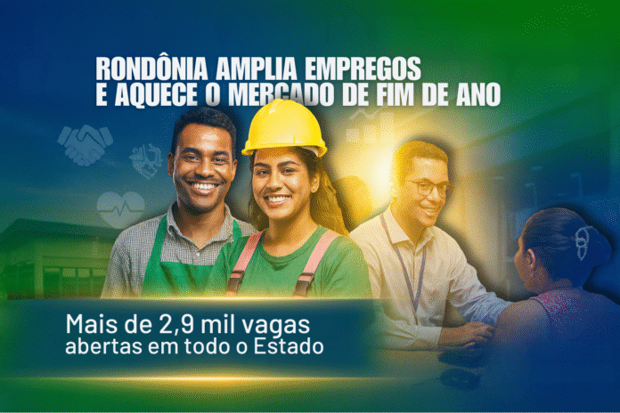 Trabalhadores de diferentes setores e servidor público simbolizam as ações do Governo de Rondônia para ampliar o emprego e a renda.