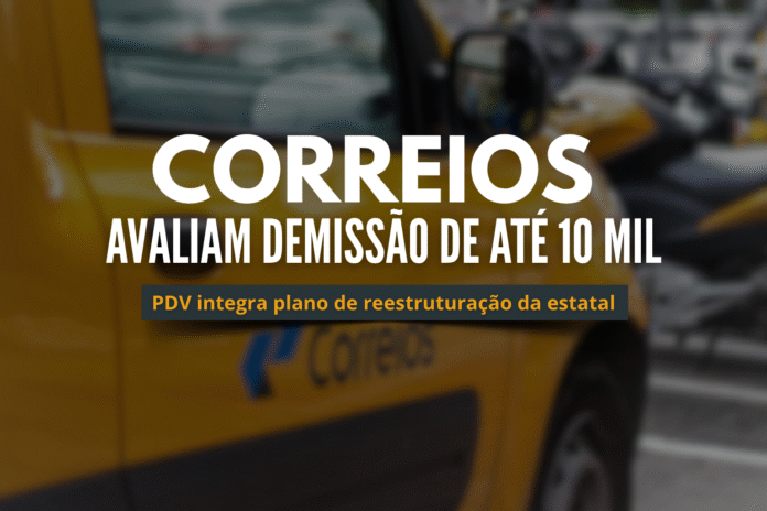 Veículo amarelo dos Correios estacionado, usado como imagem de capa sobre o PDV que pode demitir até 10 mil empregados.