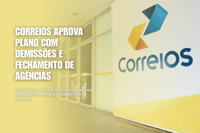 Correios anuncia plano com demissões e fechamento de agências em meio à crise financeira.