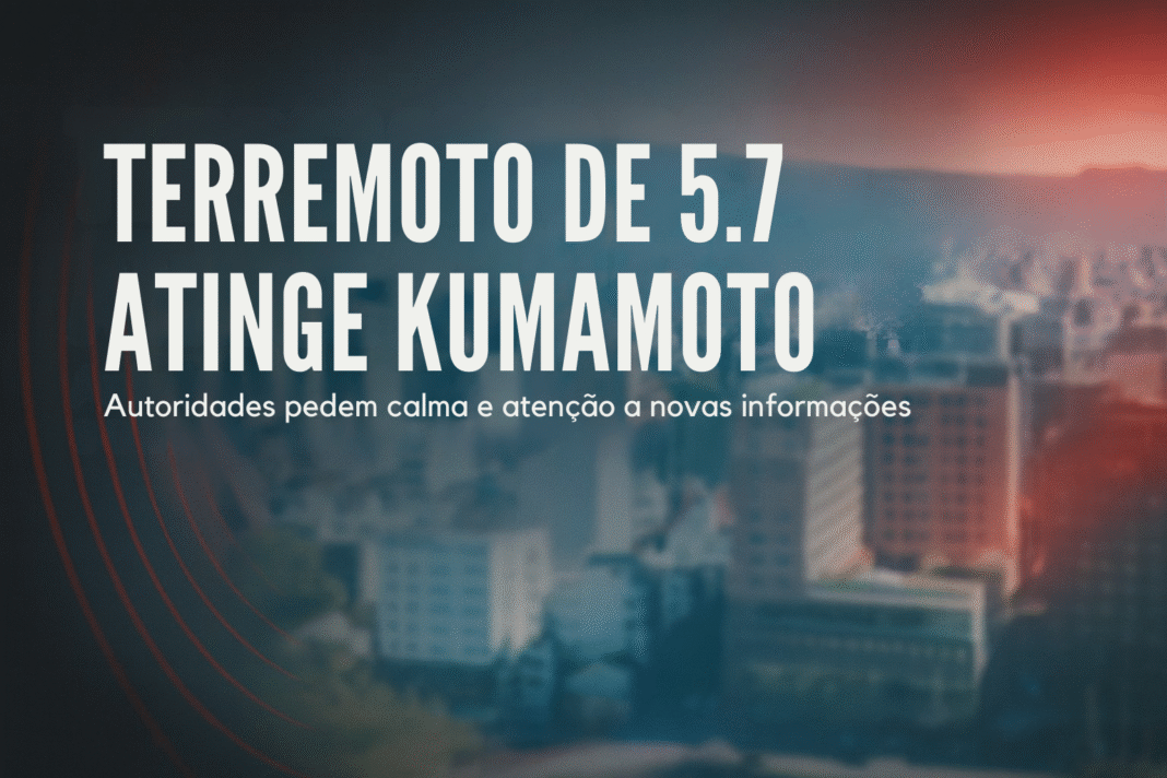 Cidade de Kumamoto vista do alto após tremor de magnitude 5,7 no Japão