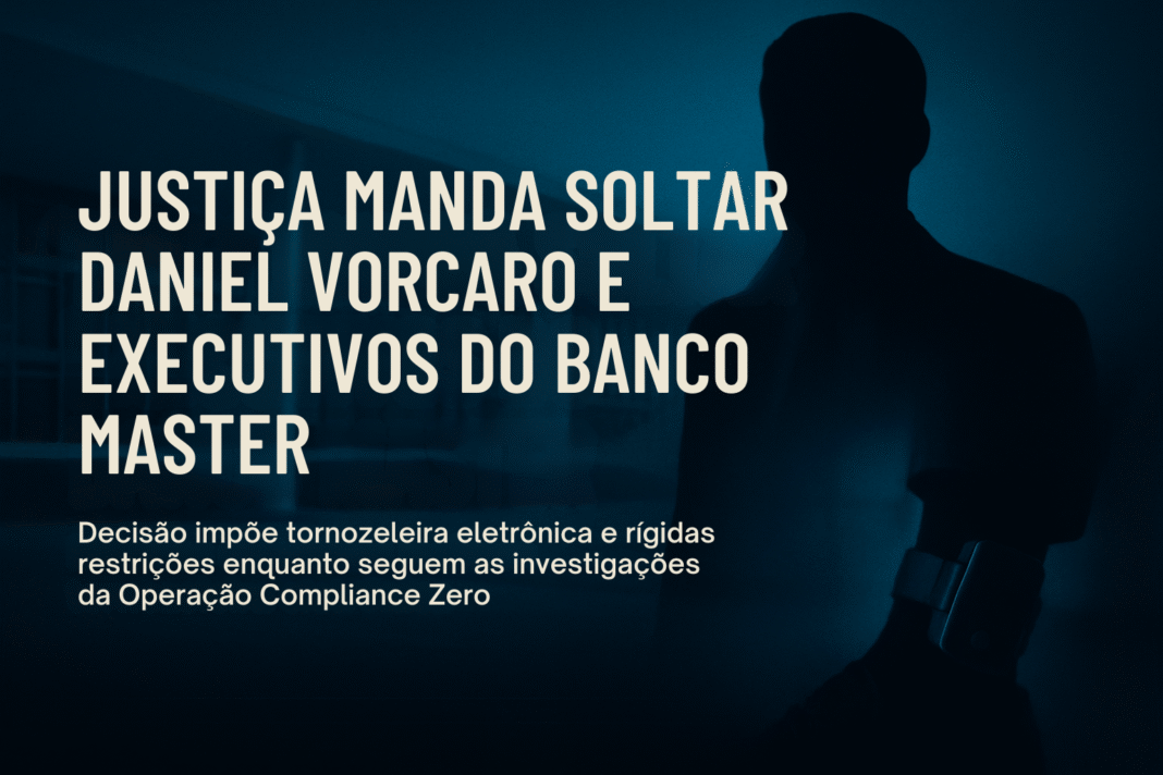 Justiça manda soltar Daniel Vorcaro e executivos do Banco Master com uso de tornozeleira eletrônica
