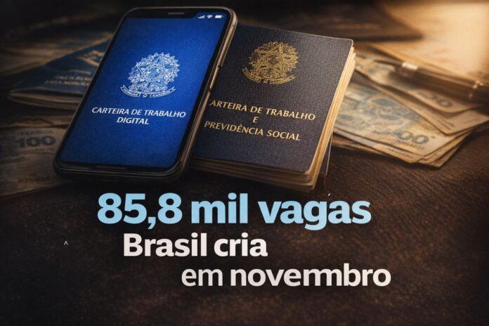 Carteira de Trabalho Digital representa a criação de 85,8 mil vagas de trabalho no Brasil em novembro