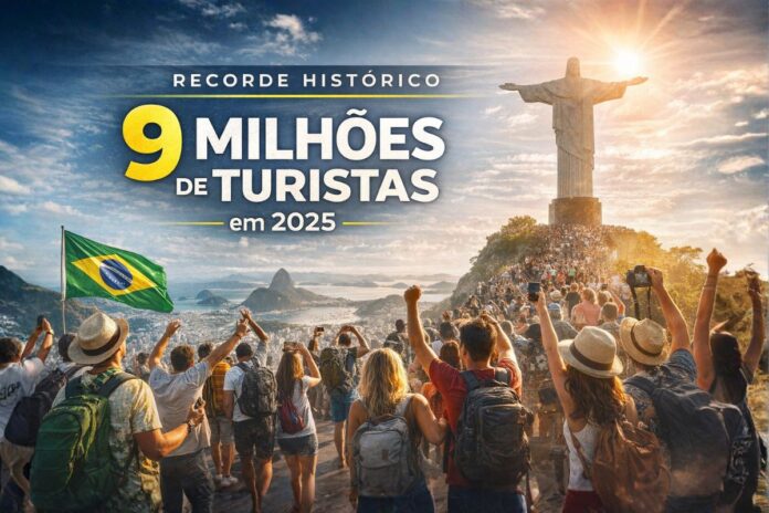 Brasil registra recorde de turistas internacionais em 2025 Turistas celebram recorde de 9 milhões de visitantes internacionais no Brasil em 2025