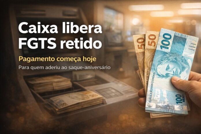 Caixa libera pagamento do FGTS retido Caixa começa a pagar saldo do FGTS retido para trabalhadores do saque-aniversário