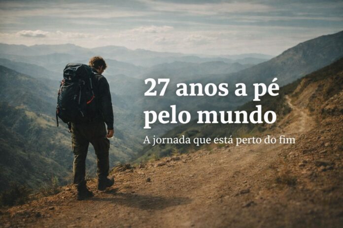 A jornada de 27 anos ao redor do mundo a pé Homem caminha pelo mundo há 27 anos e se aproxima do fim da jornada a pé