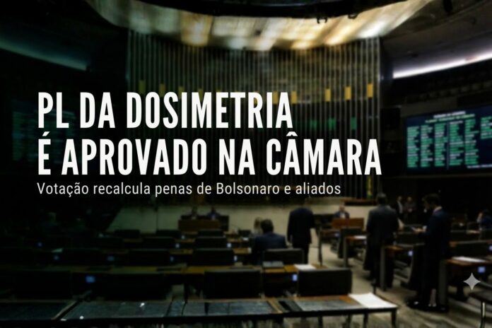 PL da Dosimetria é aprovado na Câmara com plenário iluminado e deputados em votação