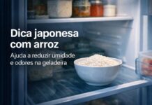 Essa dica japonesa com arroz pode deixar sua geladeira seca e sem cheiro ruim Tigela com arroz cru dentro da geladeira para absorver umidade e eliminar cheiro ruim