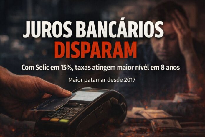 Juros bancários disparam com Selic em 15% e crédito mais caro no Brasil