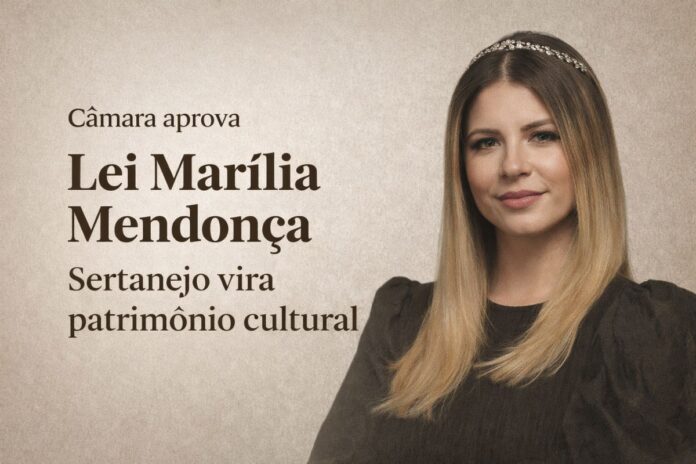 Marília Mendonça em imagem de destaque sobre lei que reconhece a música sertaneja como patrimônio cultural