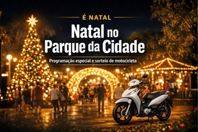 Natal no Parque da Cidade com programação especial Programação especial de Natal no Parque da Cidade com iluminação natalina e sorteio de motocicleta em Porto Velho