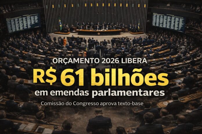 Plenário do Congresso Nacional durante sessão que aprovou o Orçamento de 2026 com R$ 61 bilhões em emendas parlamentares