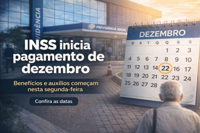 Pagamento do INSS de dezembro começa nesta segunda-feira