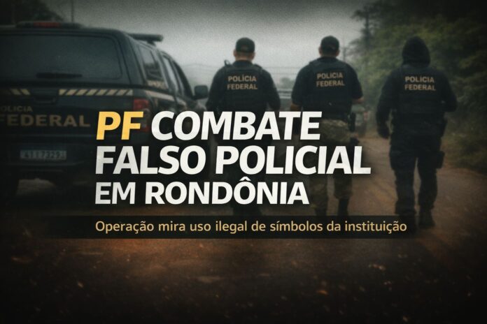 Agentes da Polícia Federal durante operação contra falso policial em Rondônia