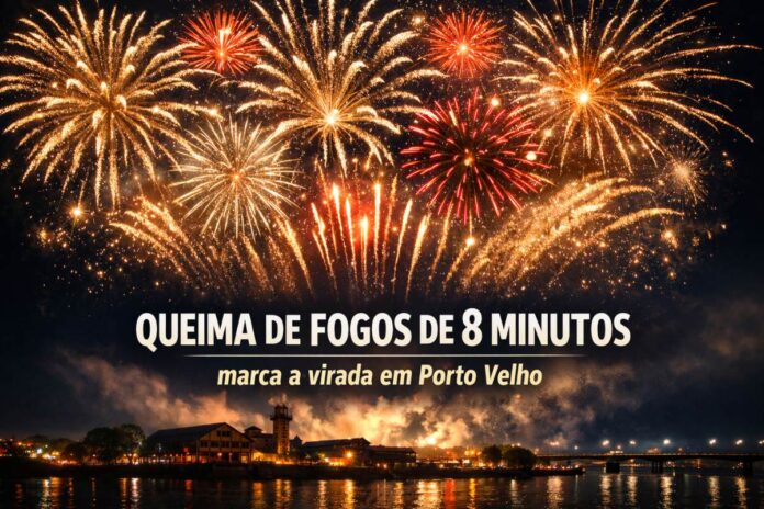 Queima de fogos de 8 minutos marca o Réveillon em Porto Velho no Viradão do Béra