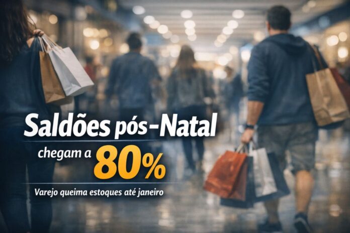 Consumidores circulam em shopping durante saldões pós-Natal com descontos de até 80%