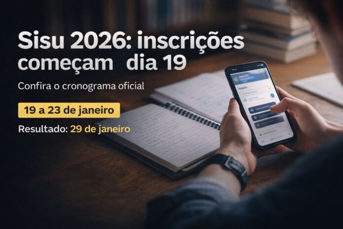 Sisu 2026 abre inscrições em janeiro Estudante acessa o Sisu 2026 pelo celular enquanto confere o cronograma de inscrições do programa