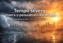 Tempo severo com temporais e calor intenso marca o penúltimo dia do ano Tempo severo no Brasil com temporais, chuva forte e calor intenso no penúltimo dia do ano