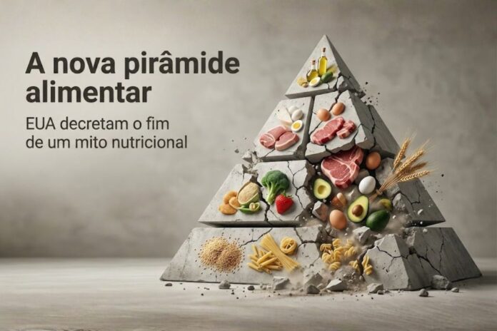 Nova pirâmide alimentar dos EUA Nova pirâmide alimentar dos EUA marca mudança histórica nas diretrizes nutricionais