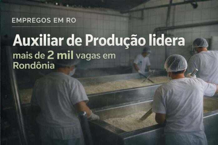 Auxiliar de Produção lidera vagas de emprego em Rondônia Auxiliares de produção trabalham em linha industrial durante oferta de mais de 2 mil vagas em Rondônia