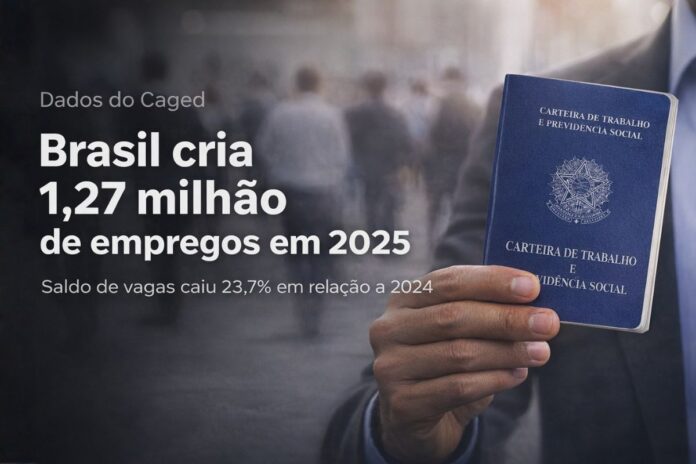 Brasil cria 1,27 milhão de empregos em 2025 Brasil cria 1,27 milhão de empregos formais em 2025, segundo dados do Caged