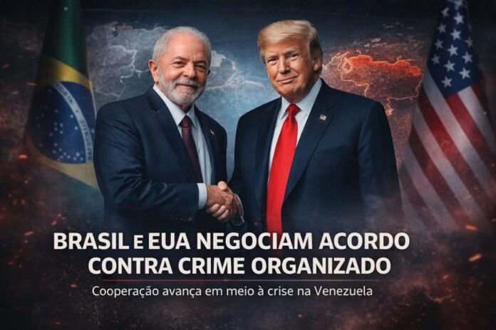 Brasil e EUA negociam acordo contra o crime organizado Lula e Trump negociam acordo de cooperação entre Brasil e EUA contra o crime organizado durante crise na Venezuela