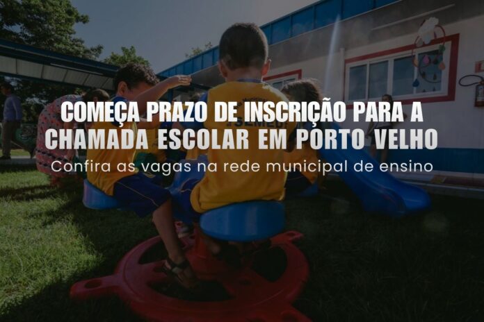 Chamada escolar da rede municipal de Porto Velho Crianças em escola municipal durante período de chamada escolar em Porto Velho