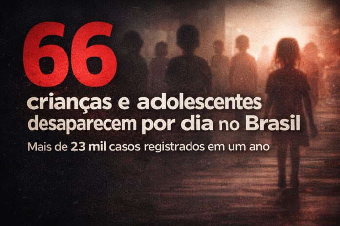 Crianças e adolescentes desaparecidos no Brasil com média de 66 casos por dia em 2025