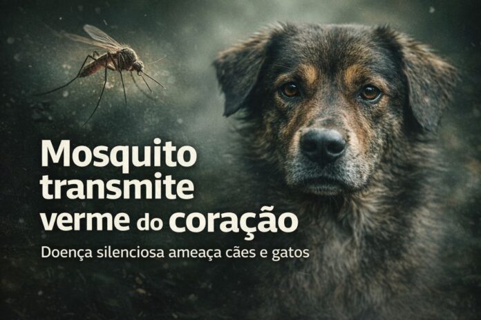 Mosquito transmite verme do coração que causa dirofilariose em cães e gatos