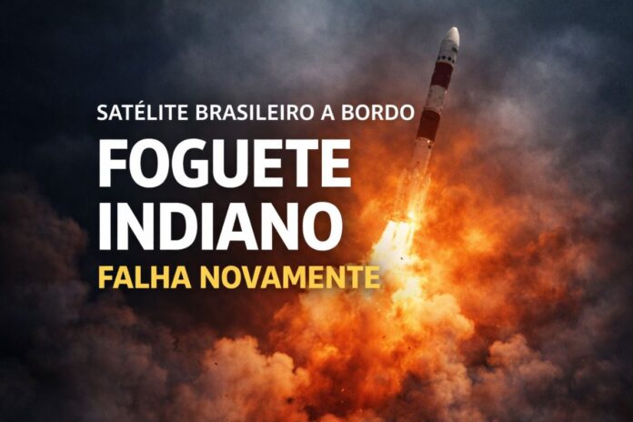 foguete indiano PSLV apresenta falha durante lançamento com satélite brasileiro