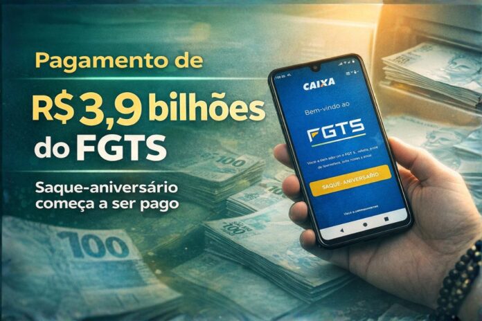 Pagamento de R$ 3,9 bilhões do FGTS para trabalhadores do saque-aniversário