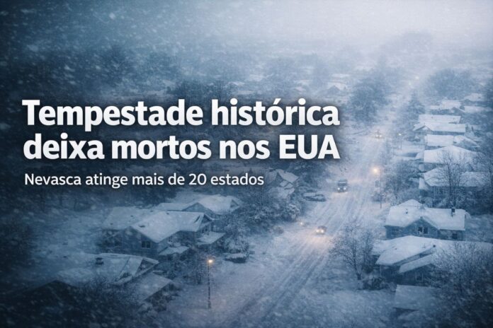 Tempestade de inverno histórica provoca mortes e paralisa cidades nos EUA Tempestade de inverno histórica cobre bairro residencial nos Estados Unidos com neve intensa e condições extremas.