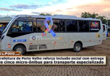 Transporte especializado Porto Velho: Prefeitura entrega cinco micro-ônibus adaptados Micro-ônibus adaptado do transporte especializado de Porto Velho entregue para atendimento a pessoas com deficiência e TEA