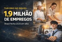 Turismo brasileiro gera quase 1,9 milhão de empregos em 2025 Profissionais do turismo em hotelaria, alimentação e transporte, setores que impulsionaram a geração de empregos no Brasil em 2025